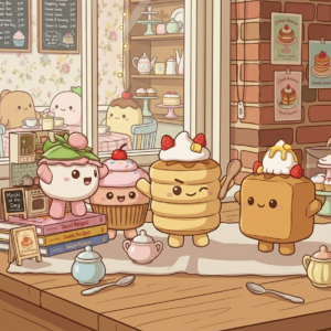 Sweet Cafe Dessert Friends Art Print