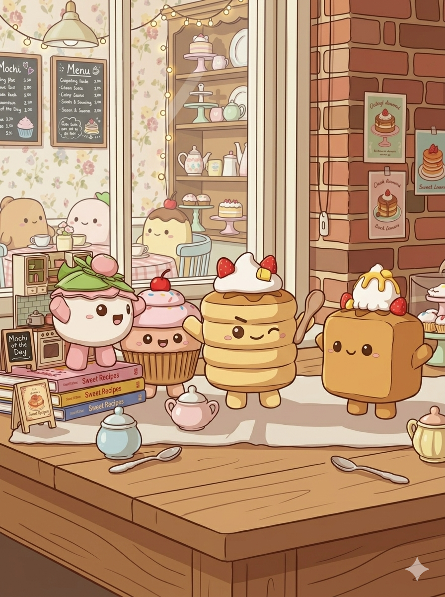 Gemini_Generated_Image_l4ex4cl4ex4cl4ex Sweet Cafe Dessert Friends Art Print - Image 1