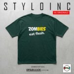 ZOMBIES eat flesh. Cotton Dri-Fit Shirt