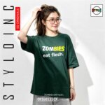 ZOMBIES eat flesh. Cotton Dri-Fit Shirt - Image 4