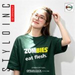 ZOMBIES eat flesh. Cotton Dri-Fit Shirt - Image 14
